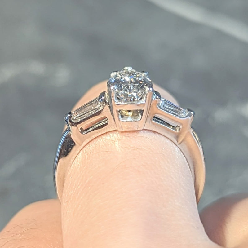 Contemporary 1.46 CTW Pear Diamond 14 Karat White Gold Engagement Ring GIA Wilson's Estate Jewelry