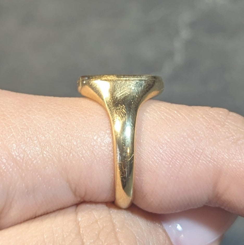 Antique 18 Karat Yellow Gold Monogram Signet Poison Hidden Compartment Ring Wilson's Estate Jewelry