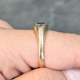 Vintage 1960s 1.09 CTW Sapphire Diamond 14 Karat Gold Marquise Three Stone Ring Wilson's Estate Jewelry