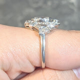 Mid-Century 1.26 CTW Diamond Platinum Swirling Marquise Vintage Dinner Ring Wilson's Estate Jewelry