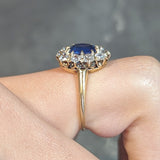 Victorian 2.58 CTW No Heat Kashmir Sapphire Diamond 14 Karat Gold Antique Halo Ring AGL