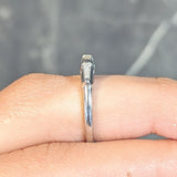 Mid-Century 0.30 CTW Baguette Diamond Platinum Vintage Stacking Band Ring