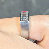 Mid-Century 2.82 CTW Step Cut Diamond Platinum Unisex Vintage Channel Band 1950s Ring