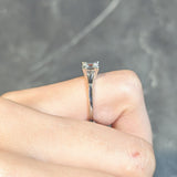 Mid-Century 0.25 CTW Emerald Cut Platinum 14 Karat White Gold Solitaire Engagement Ring