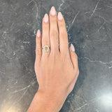 Victorian Fulmer & Co. 3.21 CTW Yellow Sapphire Diamond 14 Karat Gold Antique Halo Ring
