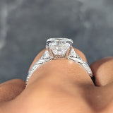 Tiffany & Co. Art Deco 1.88 CTW Asscher Cut Diamond Platinum Foliate Antique Engagement Ring GIA Wilson's Estate Jewelry
