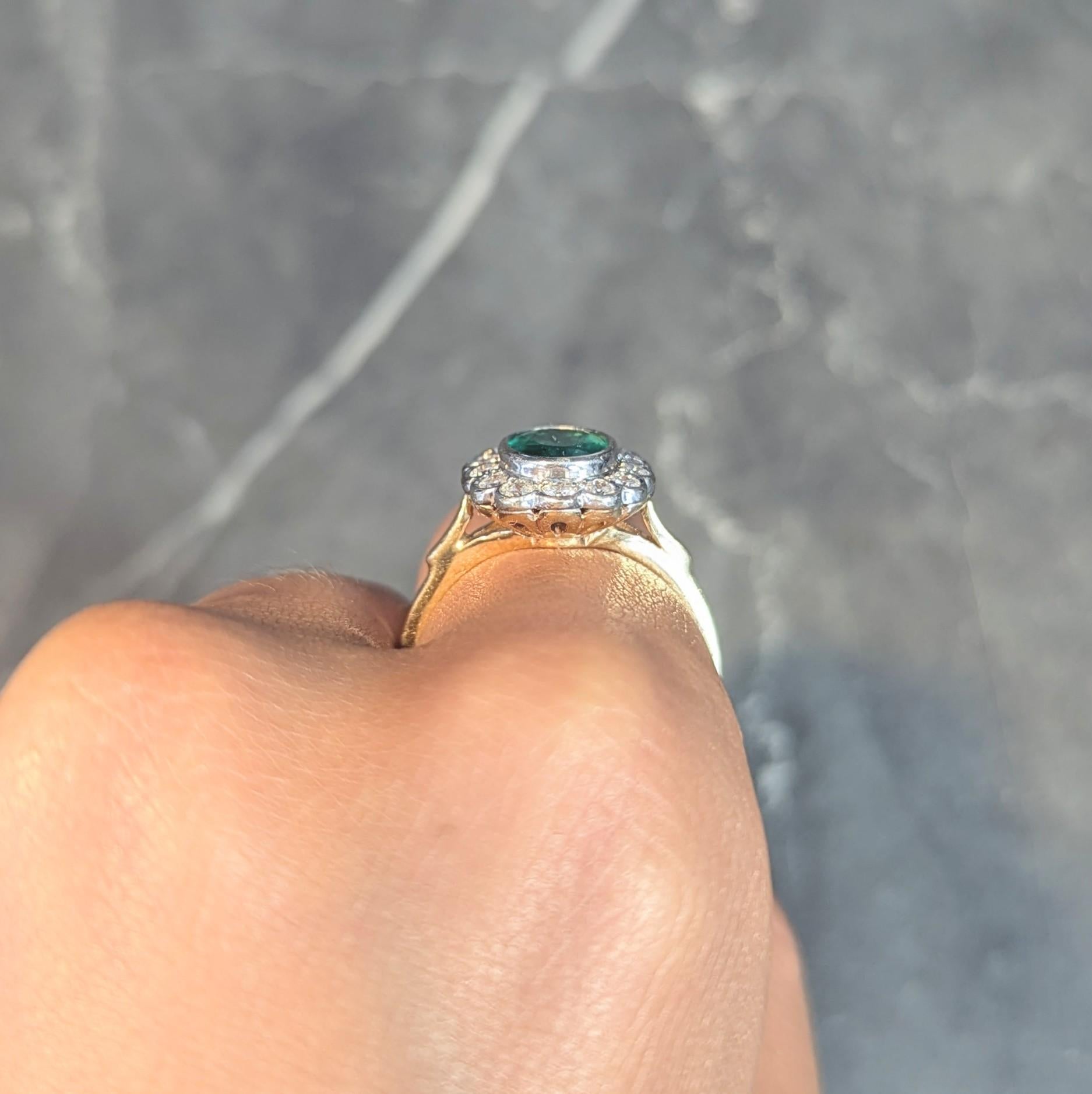 Contemporary 1.60 CTW No-Oil Emerald Diamond 14K Two-Tone Gold Halo Ring GIA