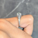 Early Art Deco 1.66 CTW Diamond Platinum Butterfly Antique Engagement Ring GIA