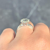 Vintage 2.58 CTW Oval Diamond Platinum 18K Gold Solitaire Engagement Ring GIA