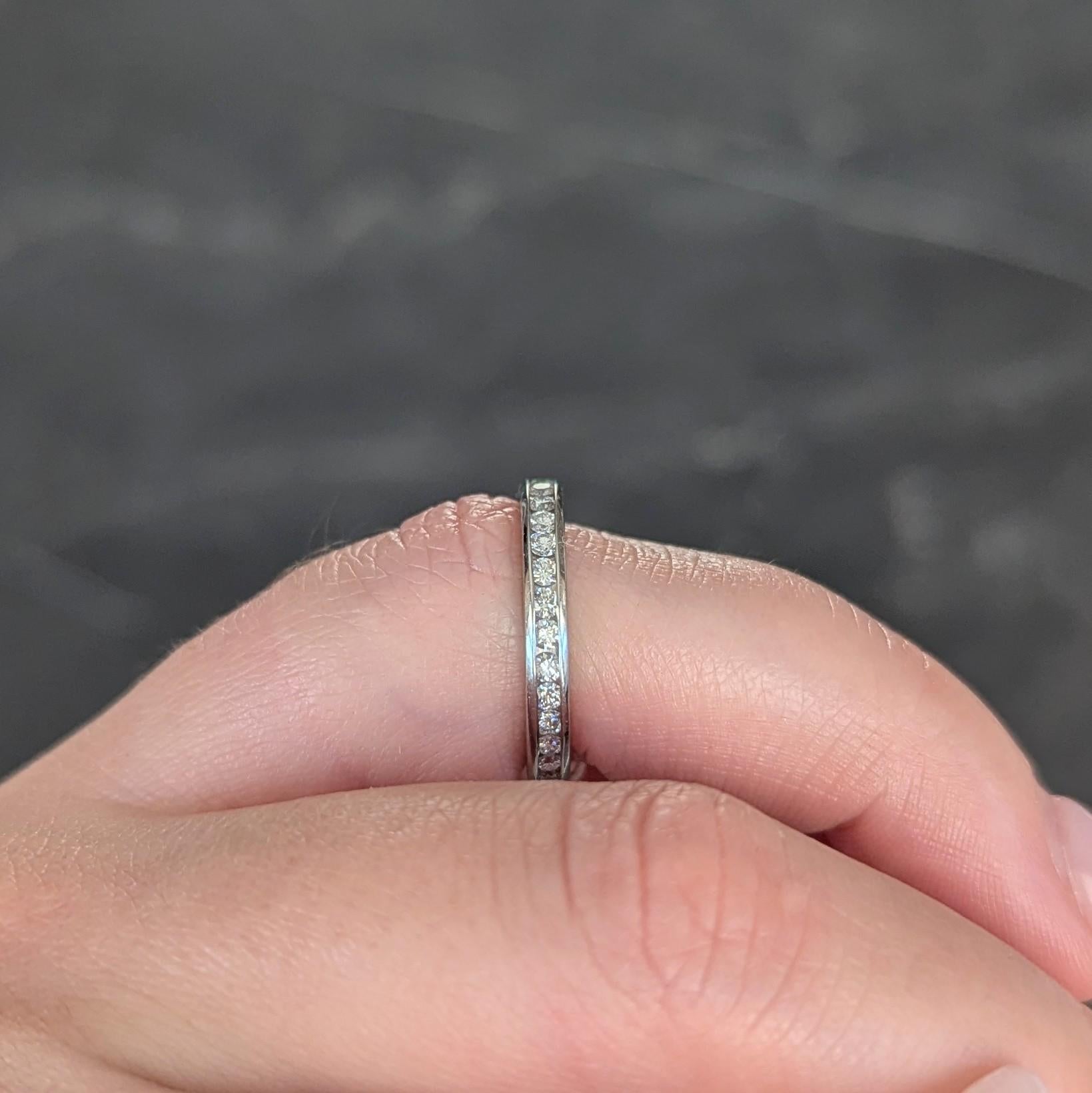 Tiffany & Co. 2000's 0.90 CTW Diamond Platinum Eternity Wedding Band Ring