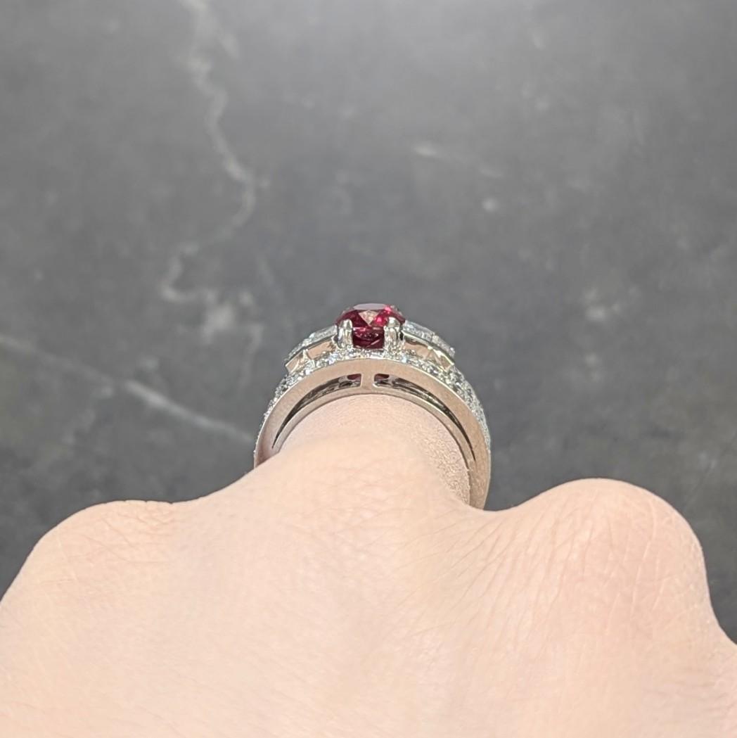 Bulgari No Heat Burma Ruby Diamond Platinum Vintage Trombino Band Unisex Ring