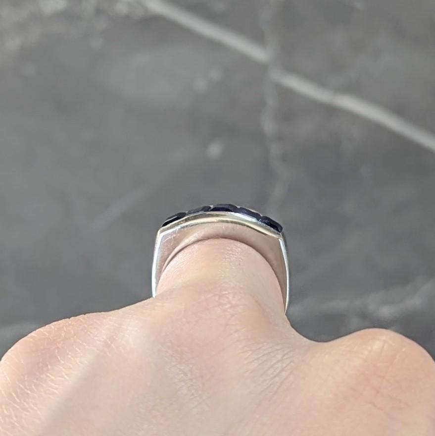 Mid-Century 1.95 CTW Sapphire Platinum Vintage Channel Stacking Band Ring