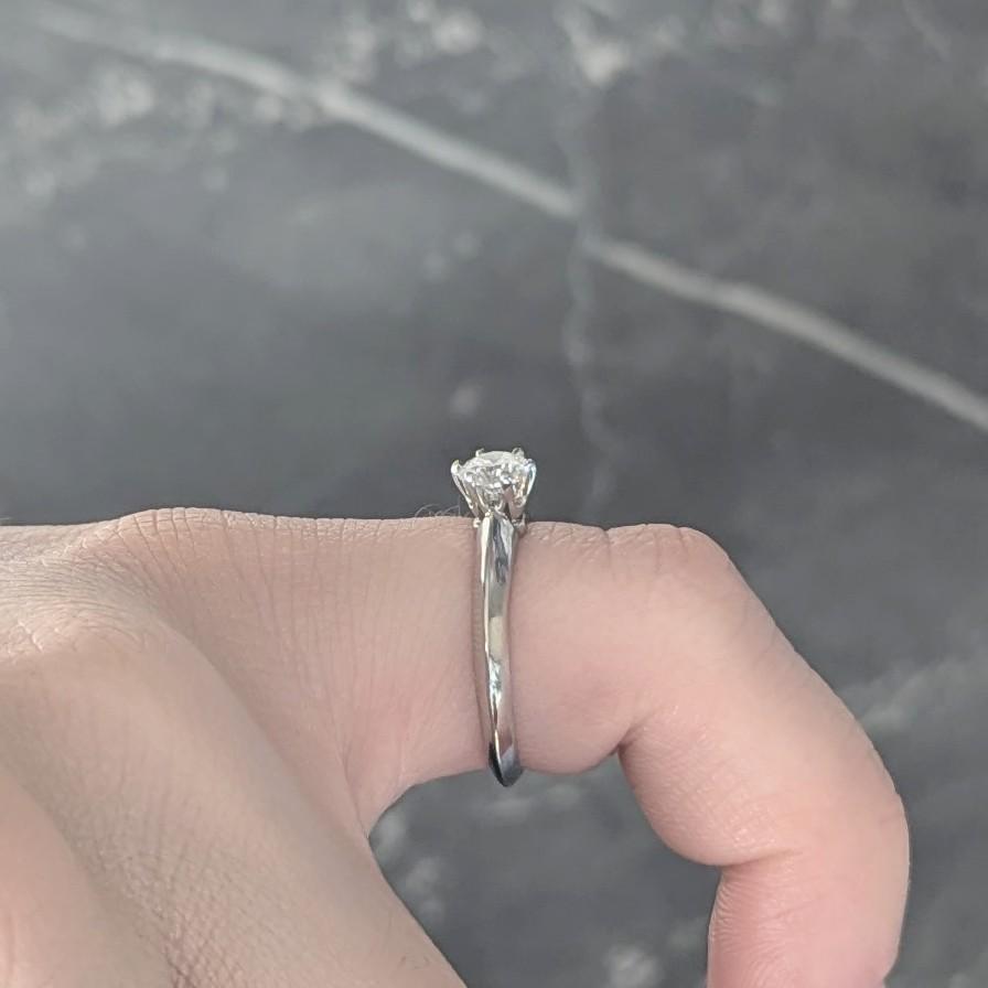 Tiffany & Co. Brilliant Diamond Platinum Contemporary Solitaire Engagement Ring