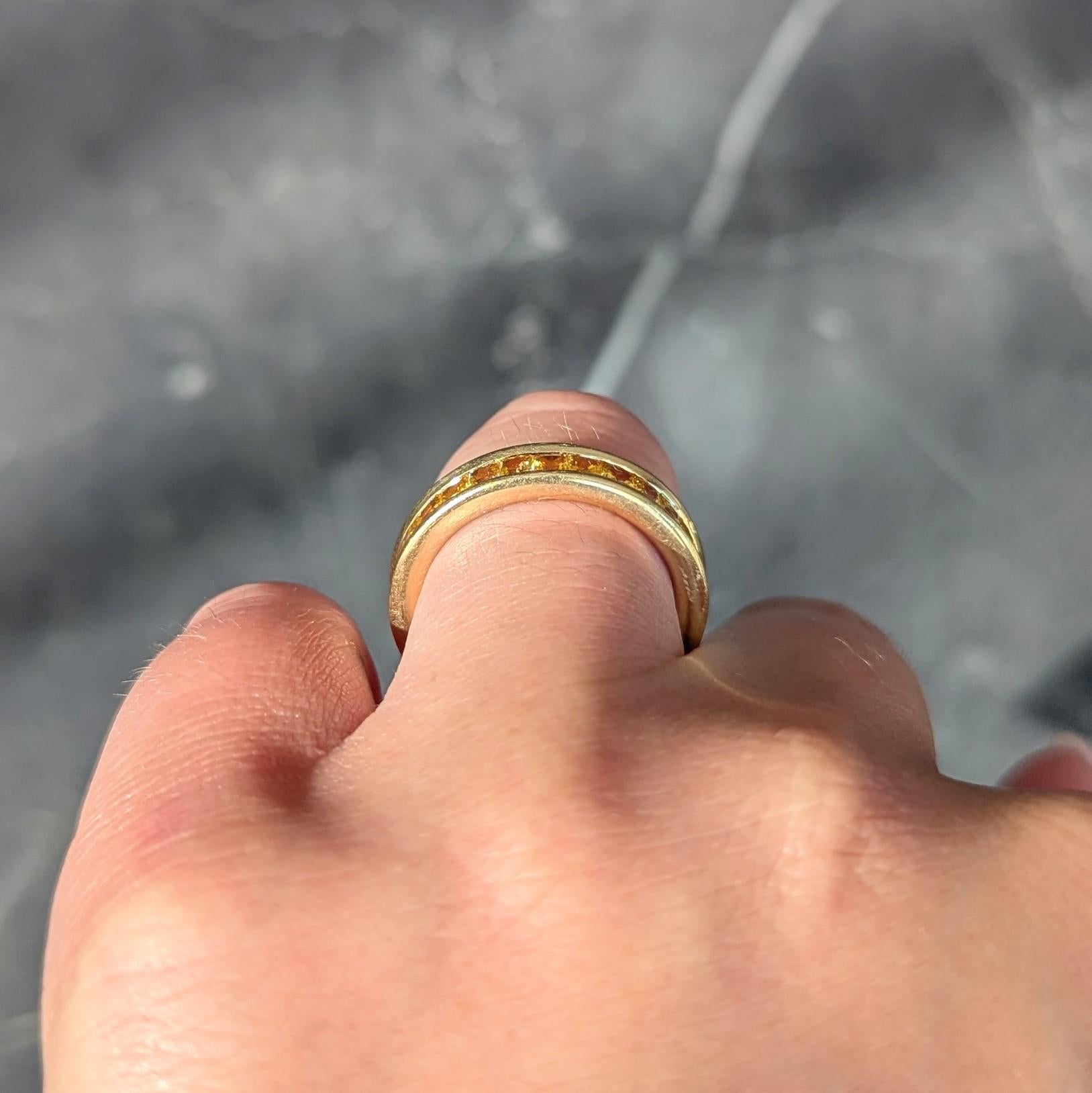 Bulgari 1980's Yellow Sapphire 18K Yellow Gold Vintage Eternity Band Ring