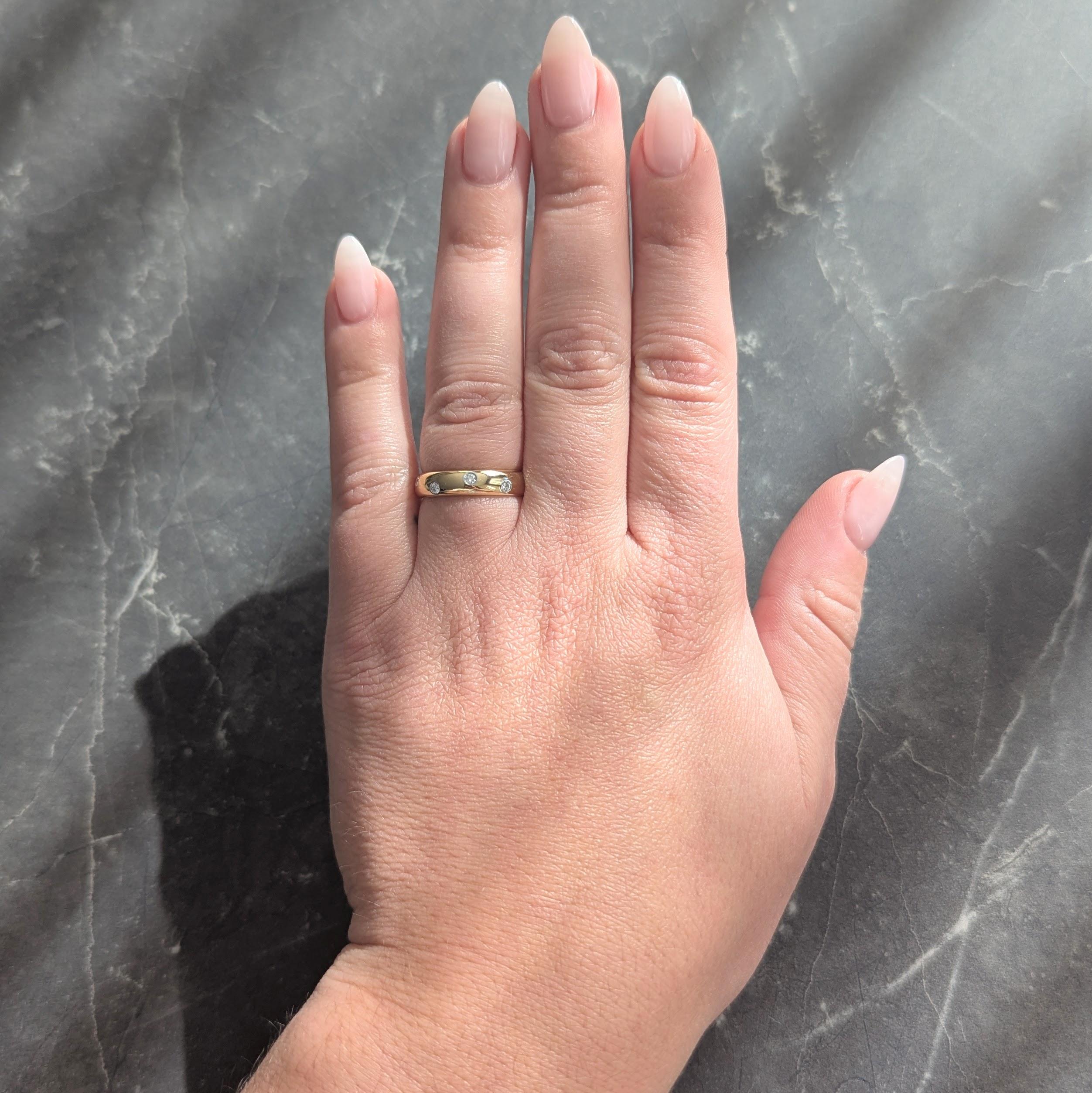 Tiffany & Co. 2000's Diamond Platinum 18 Karat Yellow Gold Etoile Band Ring