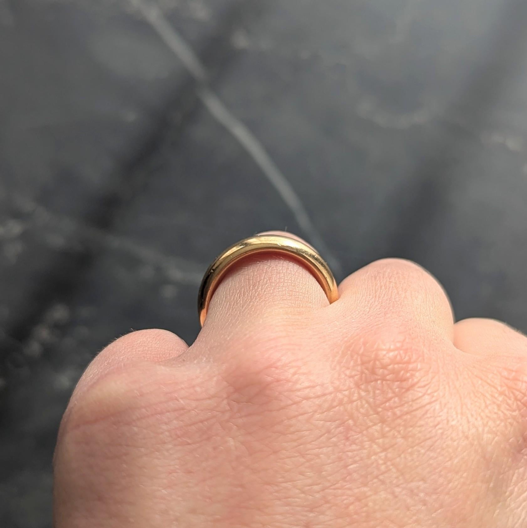 1873 18 Karat Yellow Gold Vintage Wide Wedding Band Ring