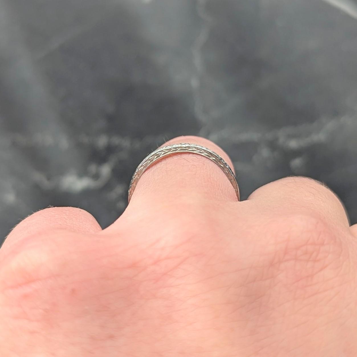 Belais Art Deco 1931 18 Karat White Gold Orange Blossom Band Ring