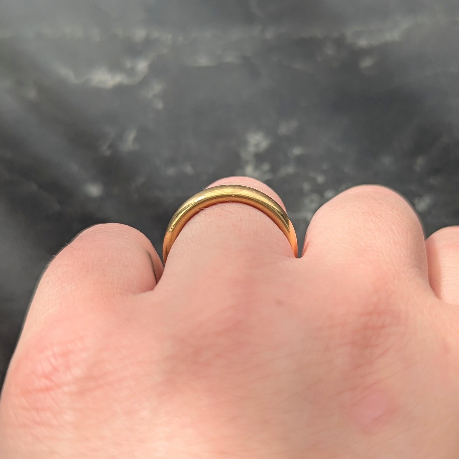 Tiffany & Co. 1905 18 Karat Yellow Gold Inscribed Antique Wedding Band Ring