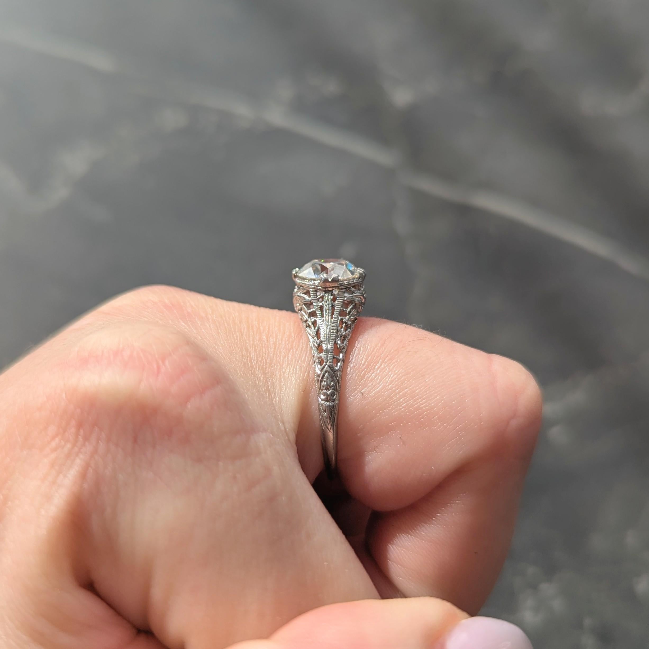 Art Deco C.D. Peacock European Diamond Platinum Vintage Lovebird Engagement Ring