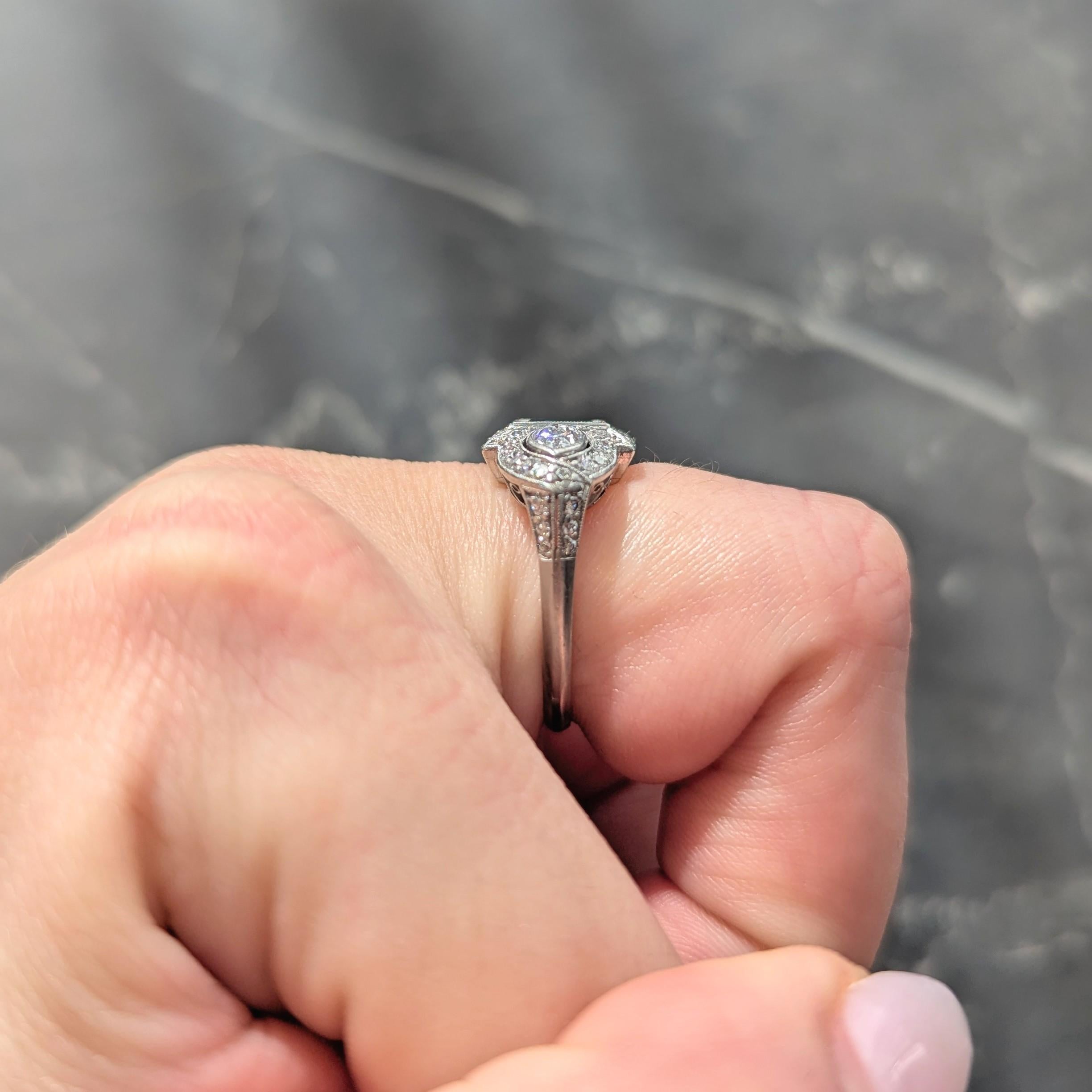 Art Deco 2.25 CTW Emerald Diamond Platinum Vintage Scrolling Halo Ring