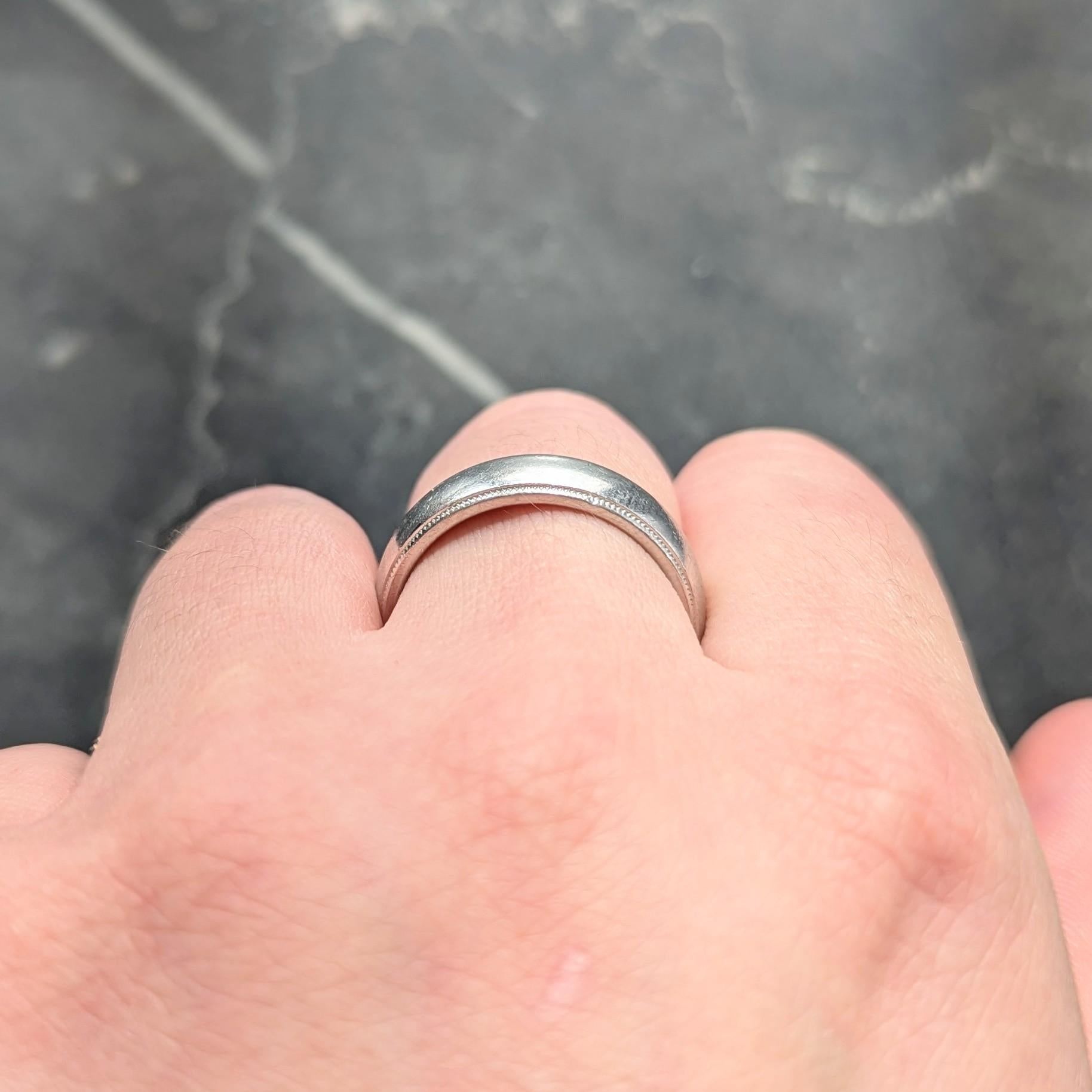 Tiffany & Co. 2000's Platinum Milgrain Wedding Band Ring