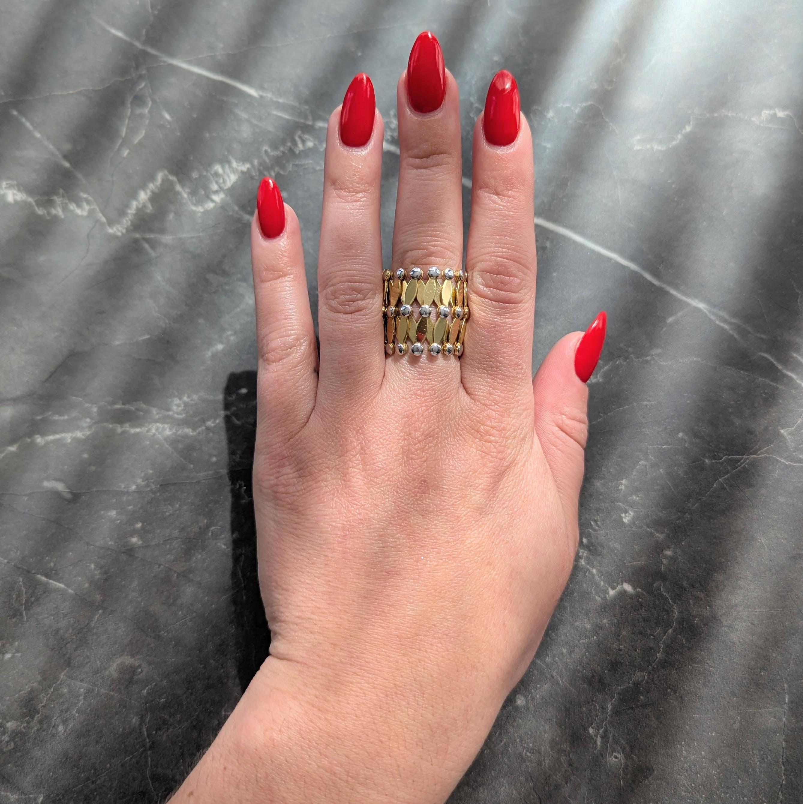 2000's 18 Karat Two-Tone Yellow Gold Expanding Universal Bracelet Ring