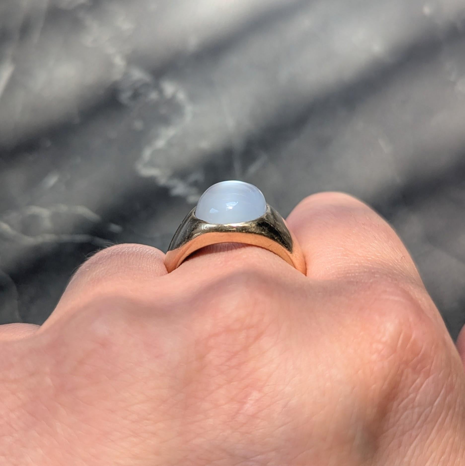 Victorian Moonstone 14 Karat Yellow Gold Antique Unisex Ring