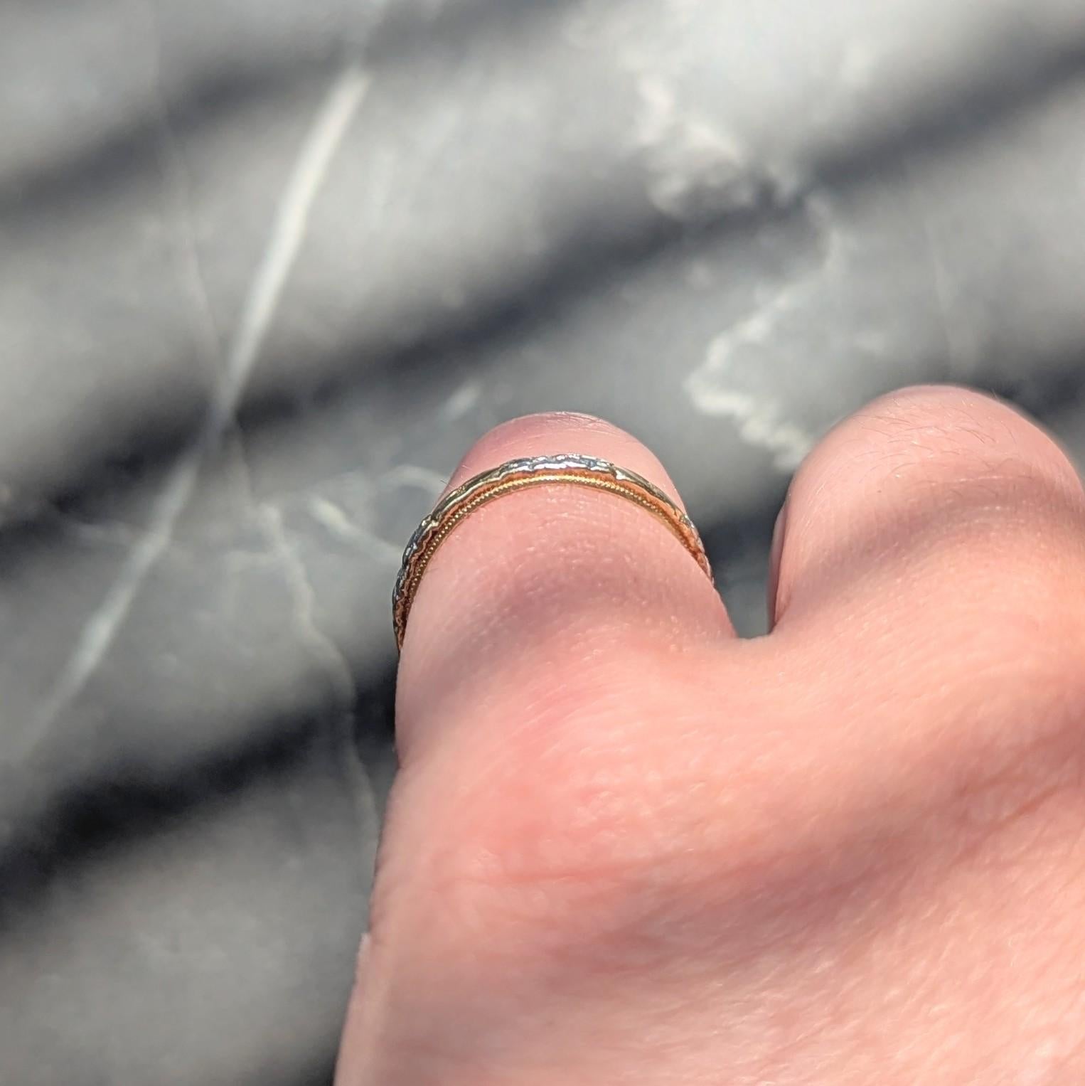 1957 14 Karat Two-Tone Gold Vintage Orange Blossom Band Ring