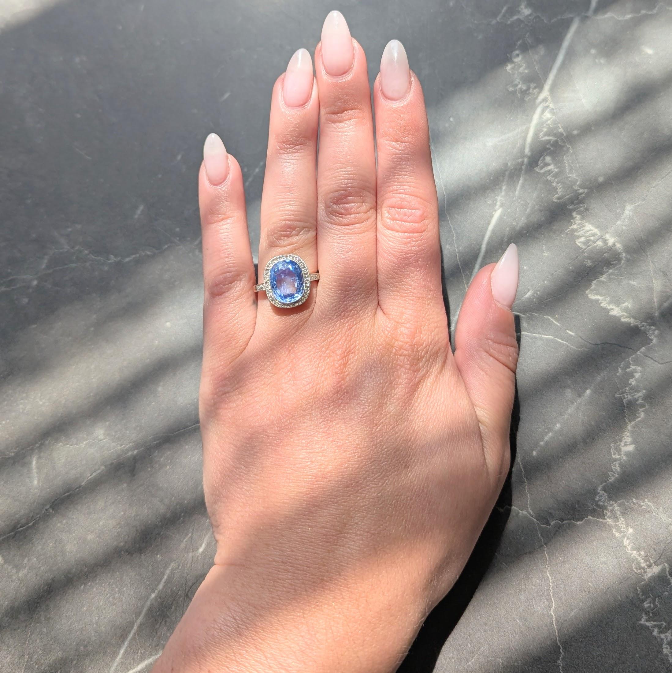Edwardian Diamond Sapphire 14 Karat Yellow Gold Platinum Antique Halo Ring GIA