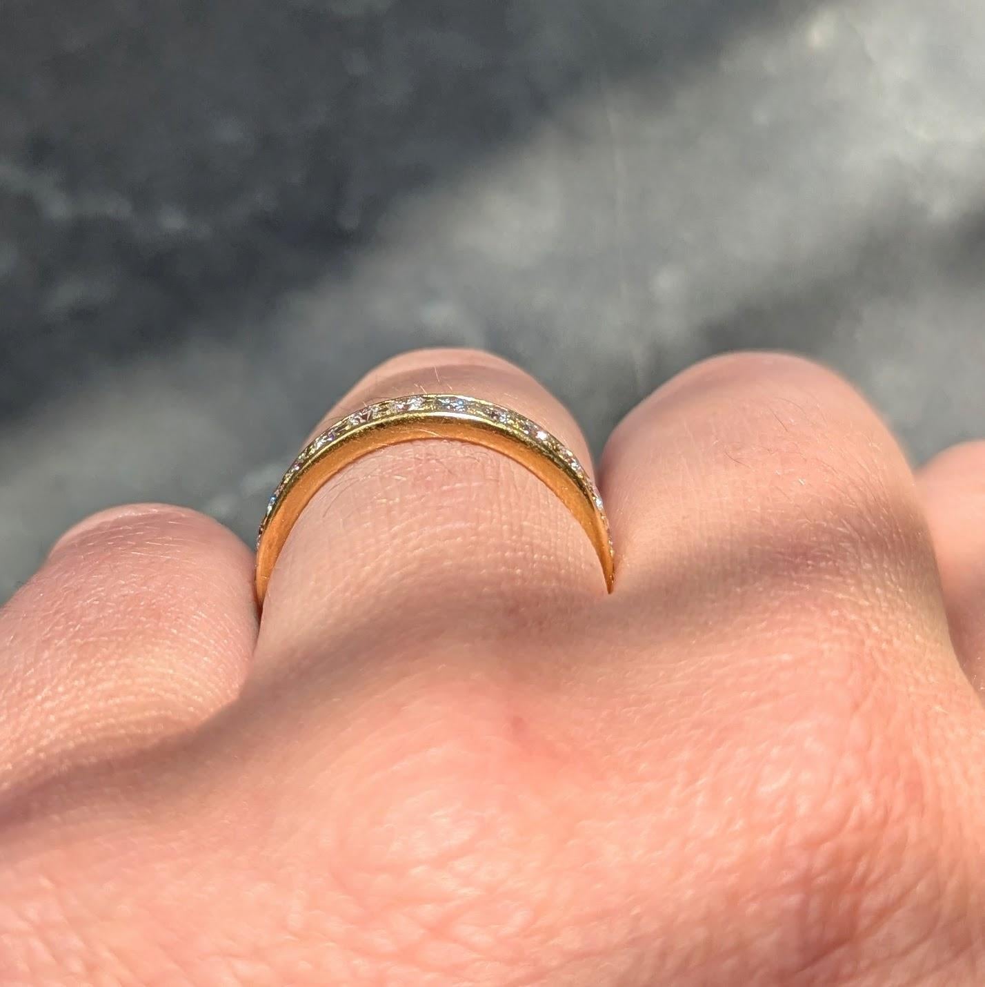 Bulgari 1970's Round Diamond 18 Karat Yellow Gold Vintage Eternity Band Ring