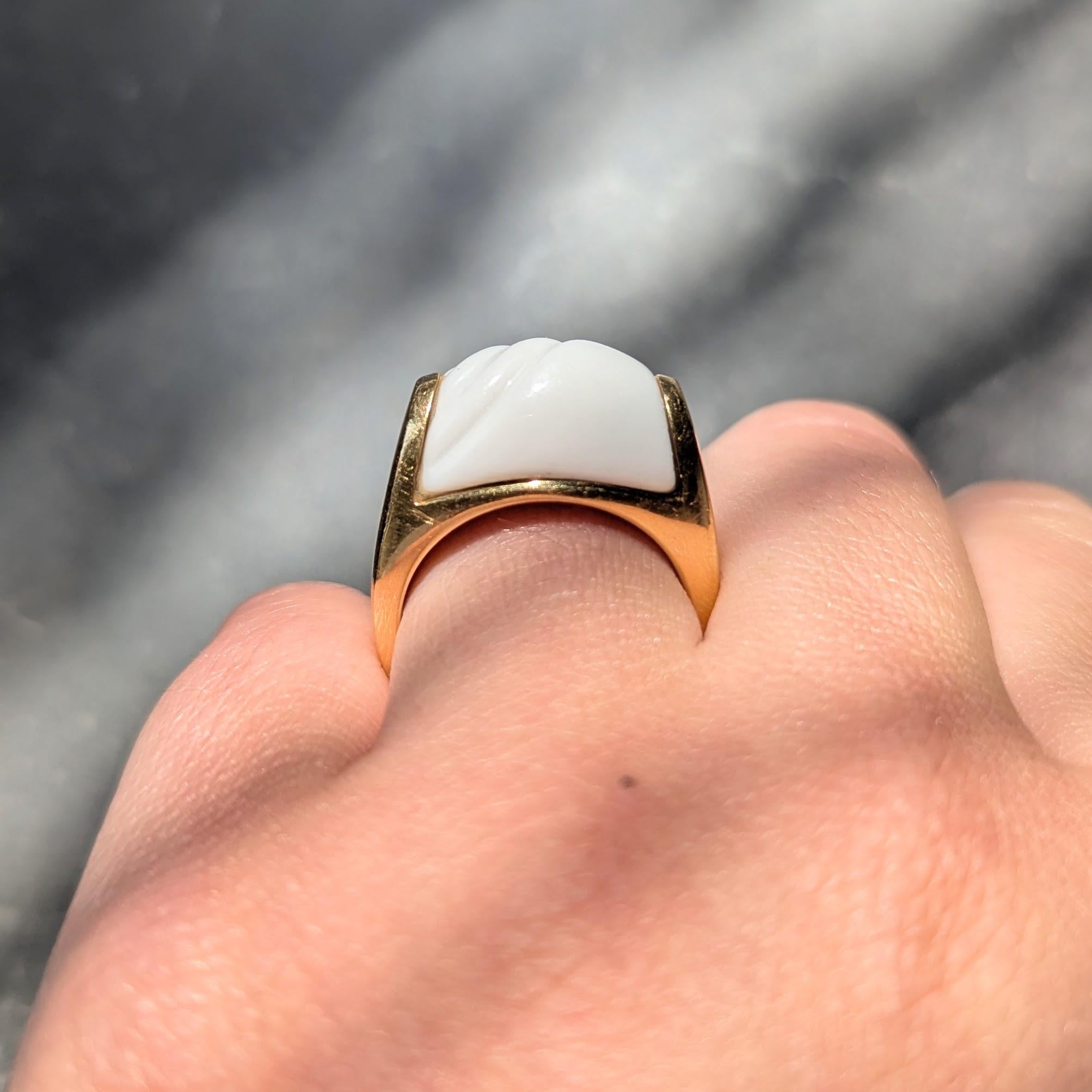 Bvlgari Ceramic 18 Karat Yellow Gold Vintage Chandra Ring