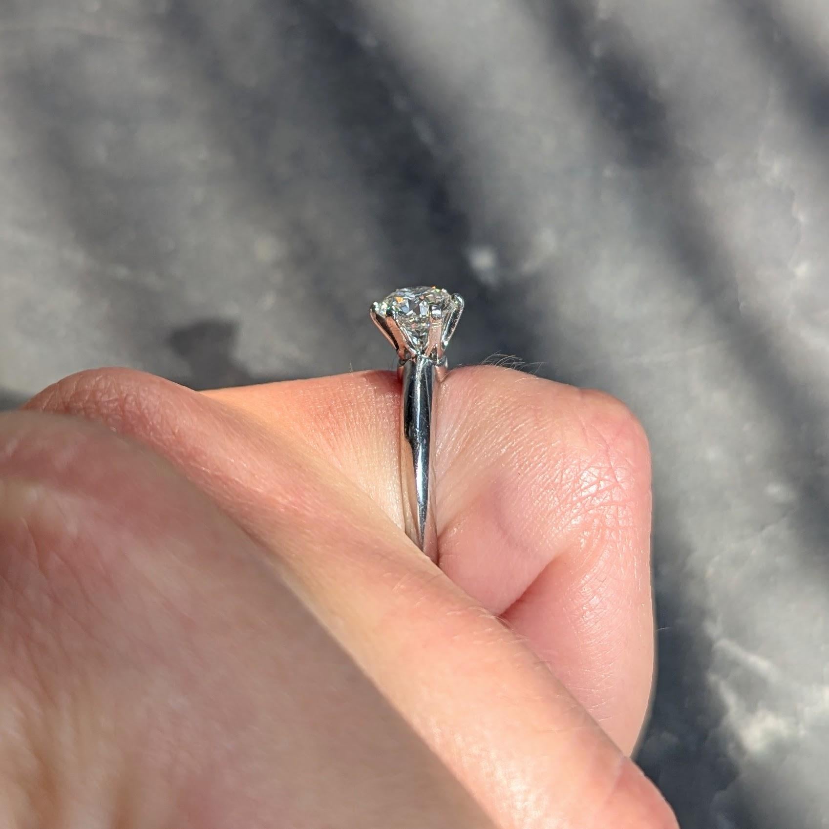 Tiffany & Co. Round Brilliant Cut Diamond Platinum Solitaire Engagement Ring GIA