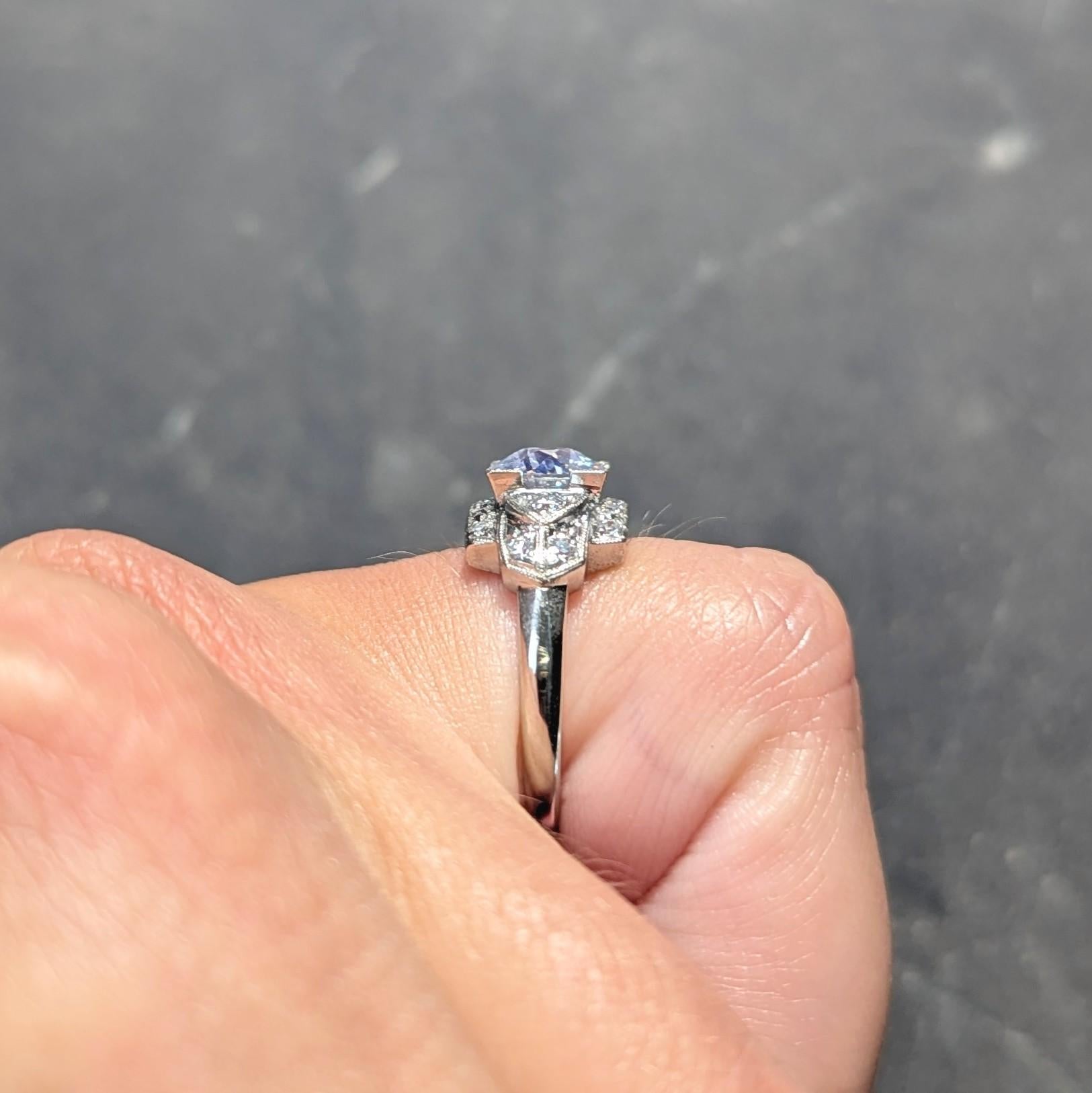 Art Deco 1.39 CTW Old European Diamond 14K Gold Stepped Vintage Engagement Ring