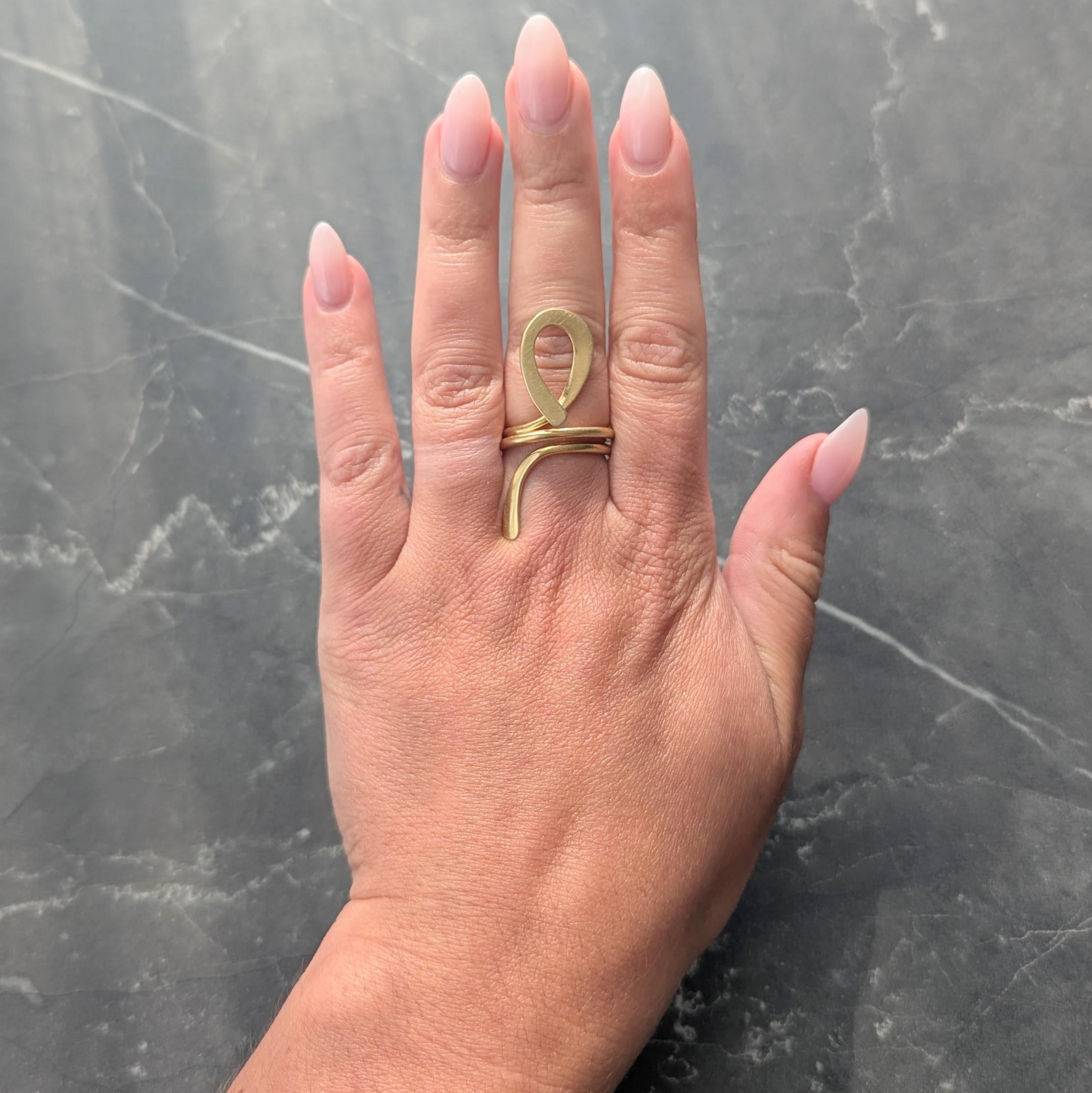 Cartier Dinh Van 1970's 18 Karat Yellow Gold Vintage Ankh Wrap Ring