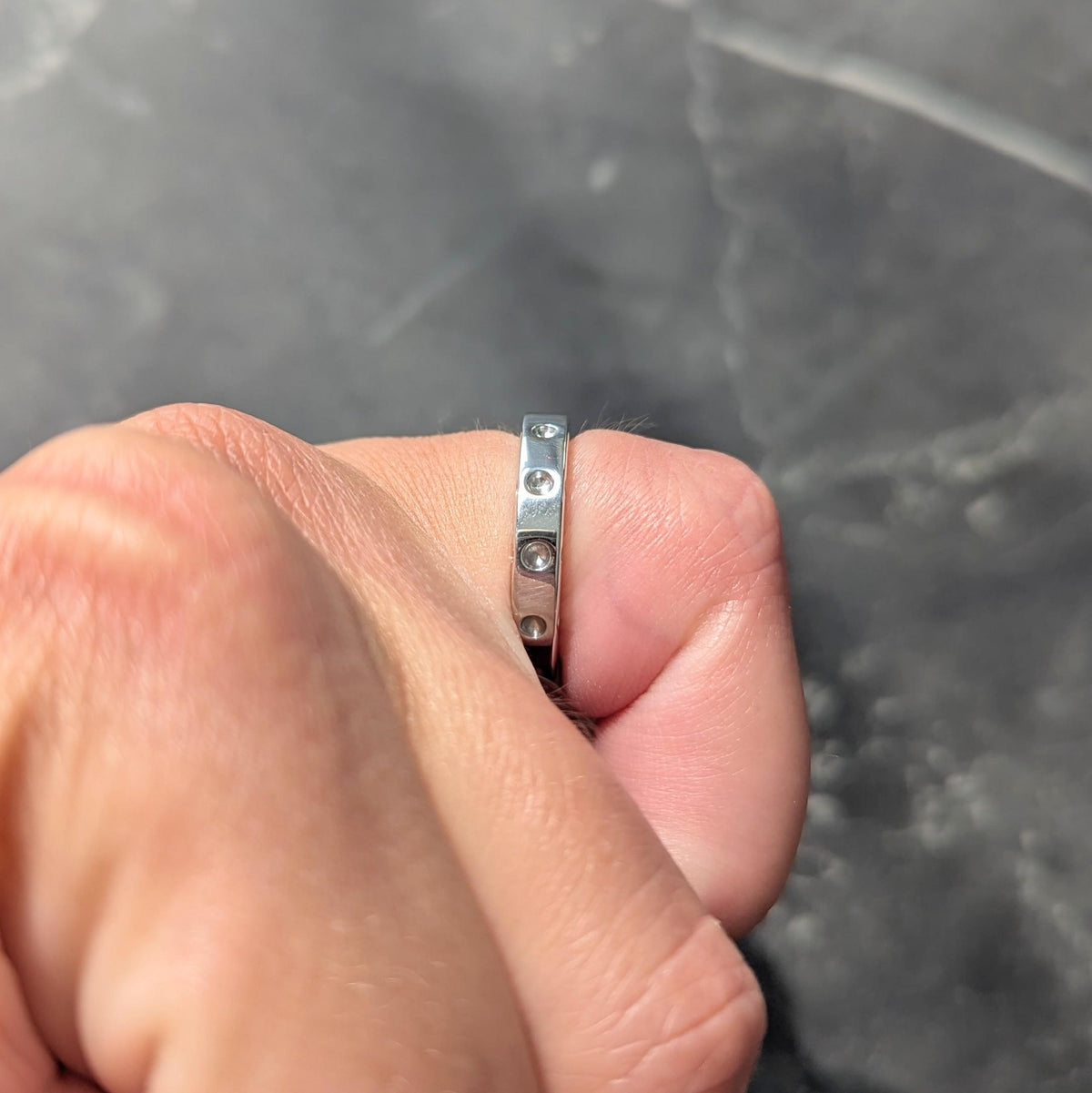 Roberto Coin 18 Karat White Gold Pois Moi Symphony Contemporary Band Ring