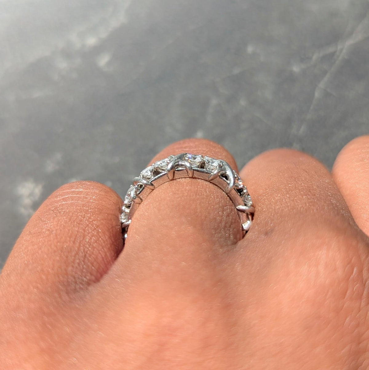 Tiffany & Co. Schlumberger  Diamond Platinum Vintage Sixteen Stone Band Ring