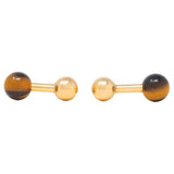 Tiffany & Co. 1960's Tiger's Eye 14 Karat Yellow Gold Vintage Barbell Cufflinks