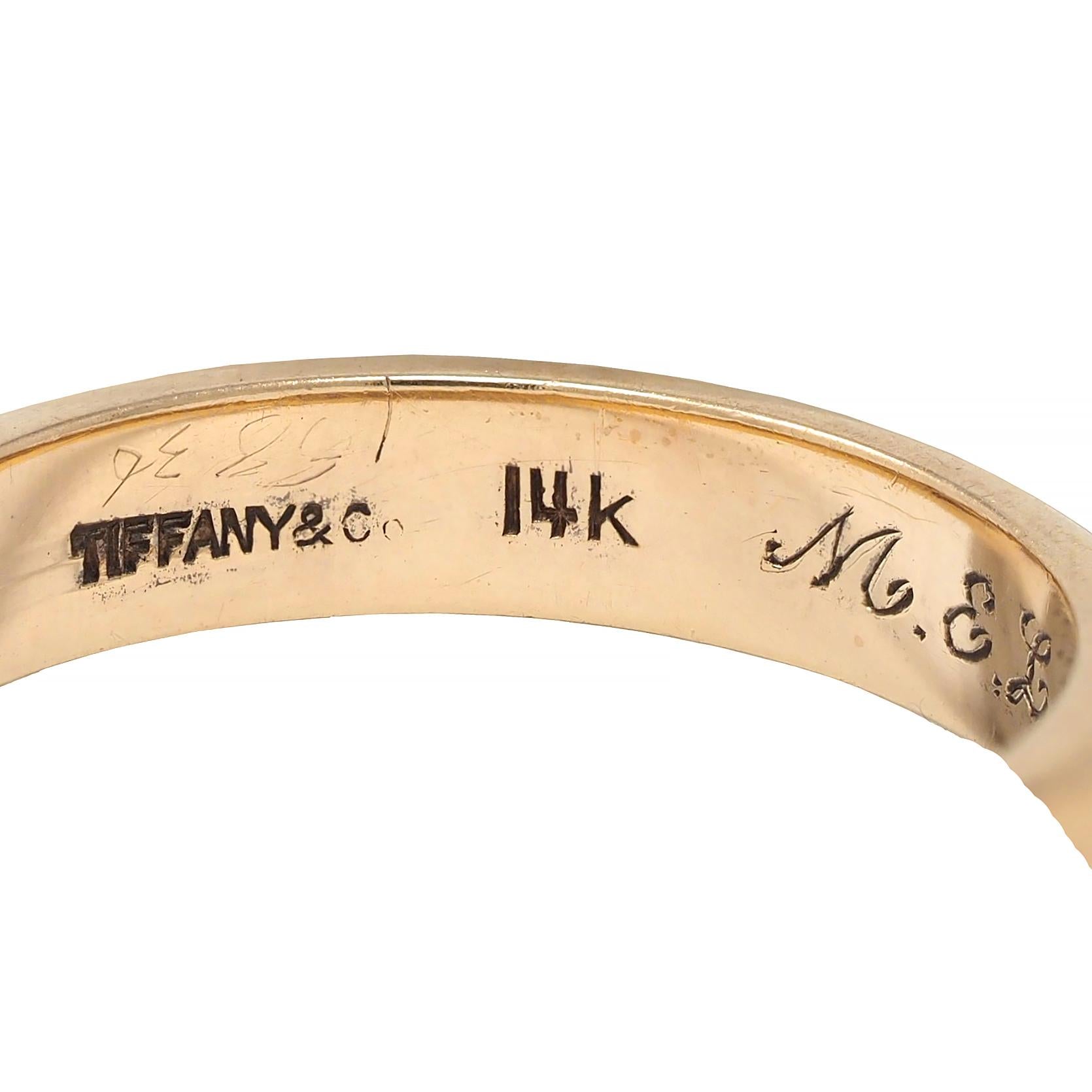 Tiffany & Co. Retro 14 Karat Yellow Gold Vintage Wedding Band Ring