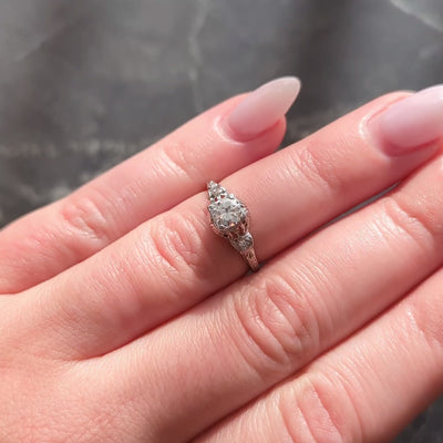 Maurice Tishman Art Deco 0.40 CTW Diamond Platinum Vintage Engagement Ring