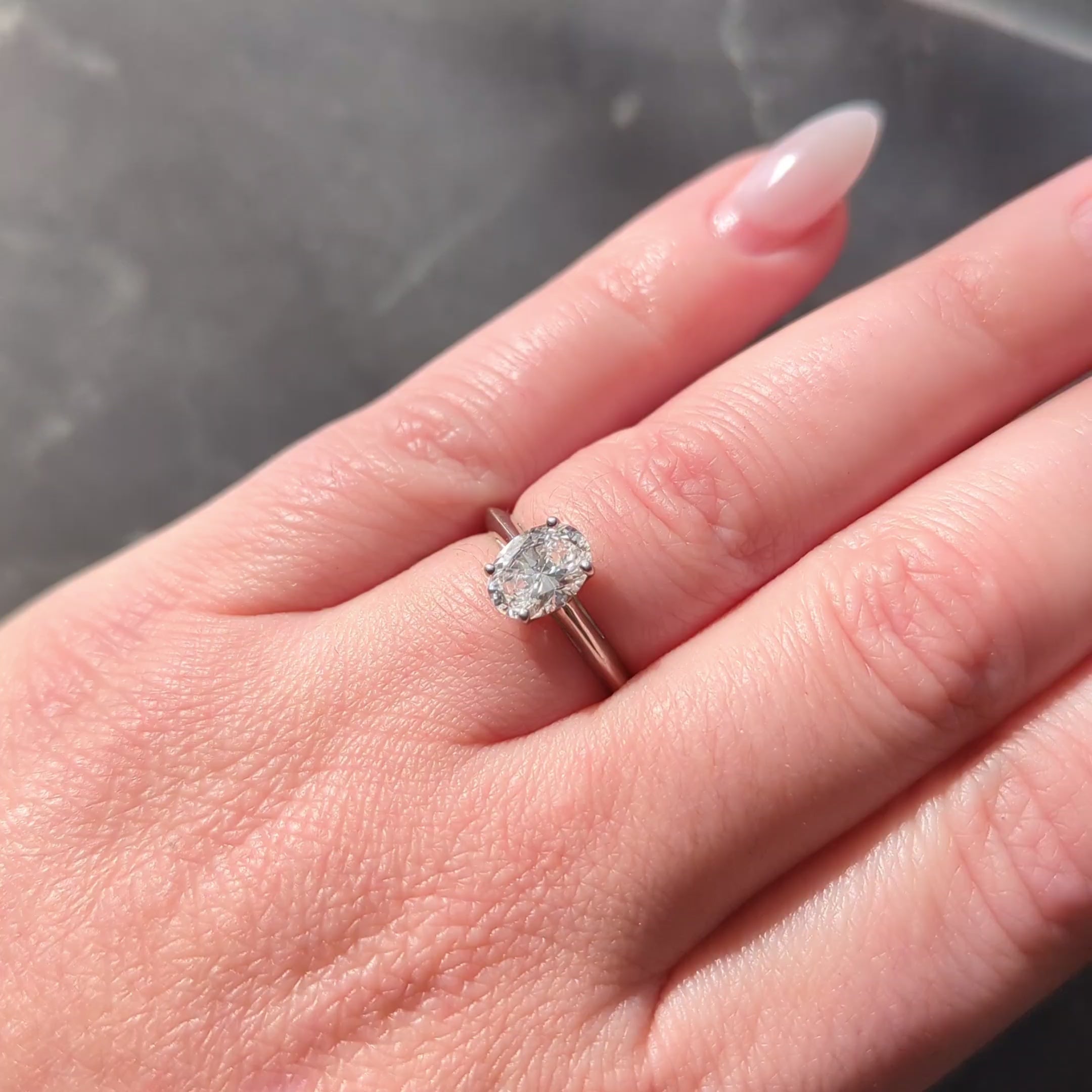 Tiffany & Co. Contemporary 1.09 CT Oval Cut Diamond Platinum Solitaire Ring