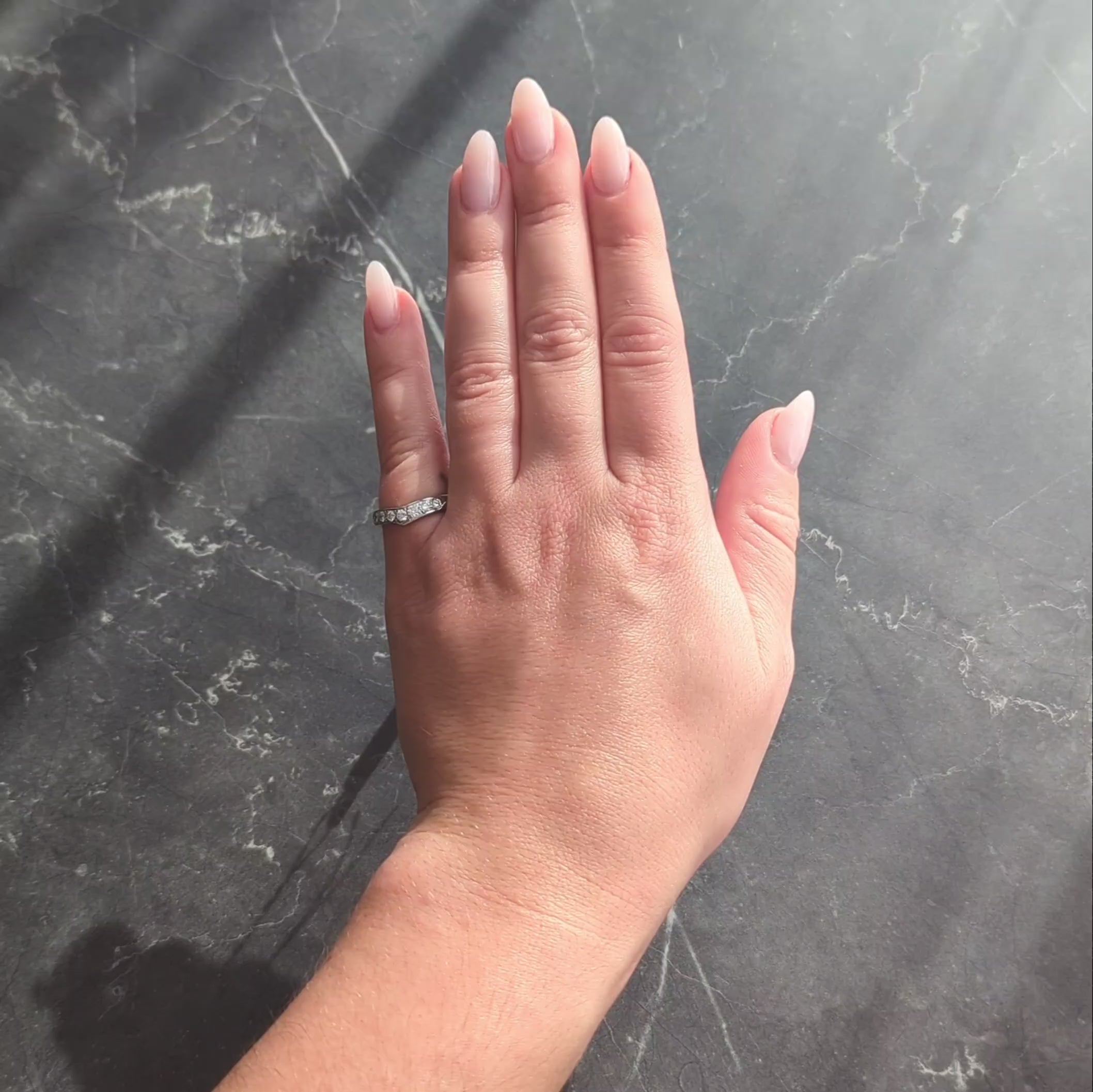 Tiffany & Co. Contemporary Diamond Platinum Chevron V Band Ring