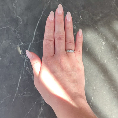 Retro 0.55 CTW Diamond 18 Karat White Gold Vintage Engagement Ring