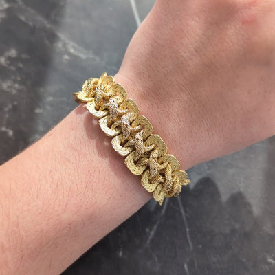Bulgari Georges L'Enfant 1970's 18K Gold Vintage Woven Mesh Link Bracelet