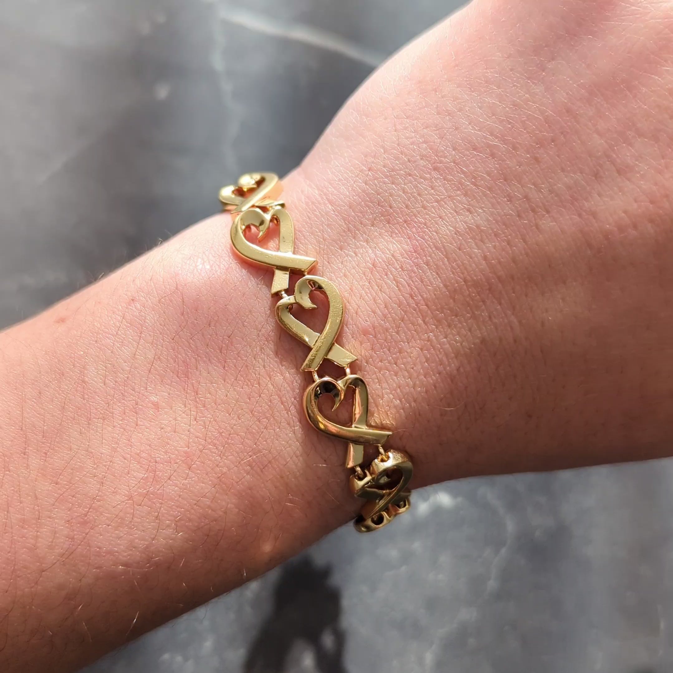 Paloma Picasso Tiffany & Co. 18K Yellow Gold Vintage Loving Hearts Bracelet