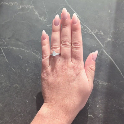 Mid-Century 1.36 CTW Pear Cut Diamond Platinum Vintage Engagement Ring