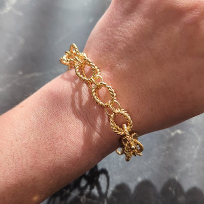 Tiffany & Co. Schlumberger 1960's 18K Gold Twisted Sphere Link Vintage Bracelet