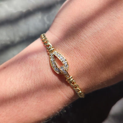 Cartier Georges L'Enfant French Diamond 18K Gold Vintage Agrafe Link Bracelet