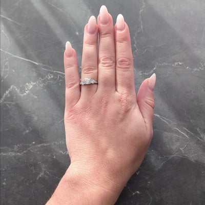 Art Deco Old European Cut Diamond Platinum Vintage Geometric Engagement Ring