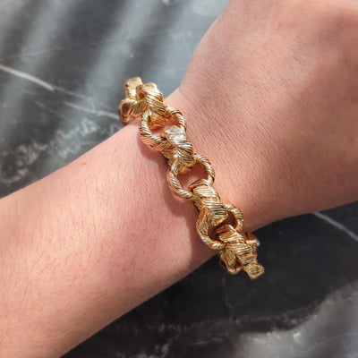 Georges L'Enfant 1970's 18 Karat Yellow Gold Vintage Rollo Link Bracelet