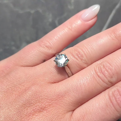 Art Deco Old European Cut Diamond Platinum Vintage Solitaire Engagement GIA